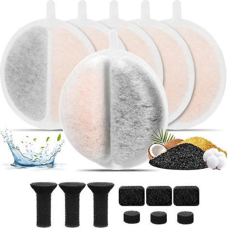 Lot de 12 filtres pour fontaine à eau pour chats, compatibles avec les fontaines Lite et Premium. (1/5)