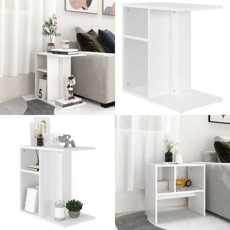 Table d'appoint Blanc 50x30x50 cm Bois d’ingénierie - Table D'appoint - Table Basse - Meuble Design - Mobilier Contemporain - Table Blanche - Home & Living (1/5)