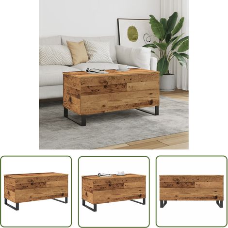 vidaXL Table basse vieux bois 90x44,5x45 cm bois d'ingénierie (1/5)