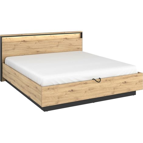 Lit Luliru 112 , Double, 160x200, Stratifié, Disponible, 170x214x95cm, LED: Disponible