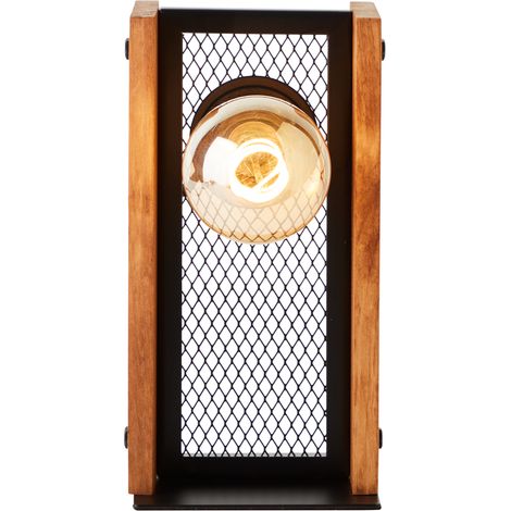 BRILLIANT Lampe, Calandra Tischleuchte schwarz/holzfarbend, 1x A60, E27, 42W, Holz aus nachhaltiger Waldwirtschaft (FSC) (1/5)