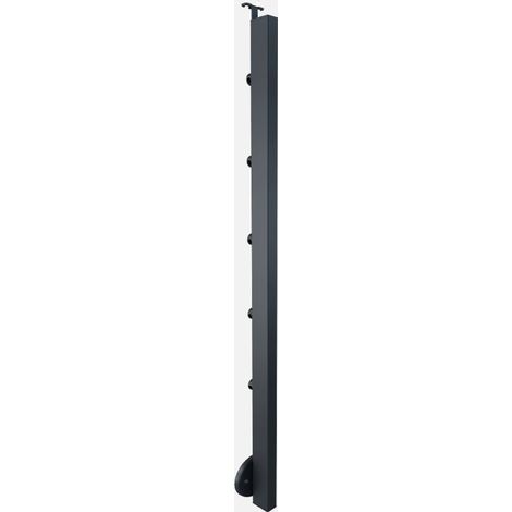 Kordo – Poteau de garde corps en aluminium gris anthracite – Dimensions 77.5 x 110 x 1109.2 mm – Fixation latérale – Entraxe maximum 1000 mm