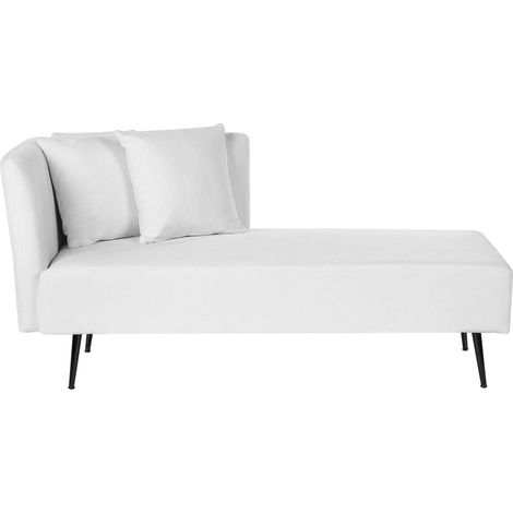 Left-Hand Chaise Lounge RIOM Fabric White