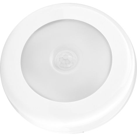 Veilleuse LED ronde avec détecteur de présence et aimant pour chambre à coucher et intérieur (blanche) (1/5)
