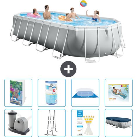 Prism Frame Pool Oval - 610x305x122 cm - 9-teilig S635