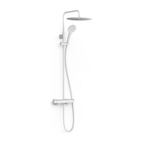 Ensemble de robinet mural Duo‑confort à 2 voies pour douche Loft Blanc mat - TRES 22219901BM