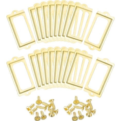 60pcs Porte Étiquettes en Métal 70x33mm avec 2 Trous, Doré (1/5)