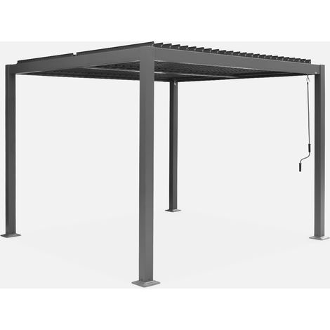 Pérgola bioclimática 3x3m de lamas de aluminio y acero (1/5)