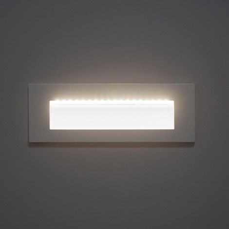 Balise LED Extérieure 6W Encastrable au Mur Rectangulaire Groult Blanche 4000K Blanc neutre