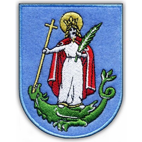 Aufnäher mit dem Stadtwappen von Nowy Sácz – alte Version – zum Aufbügeln/Heißsiegeln – gestickter Aufnäher/Abzeichen/Emblem