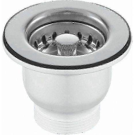 Bonde de lavabo chromée pour trou de 60 mm, compatible avec les éviers Belfast, panier de vidange durable de 85 mm. (1/4)