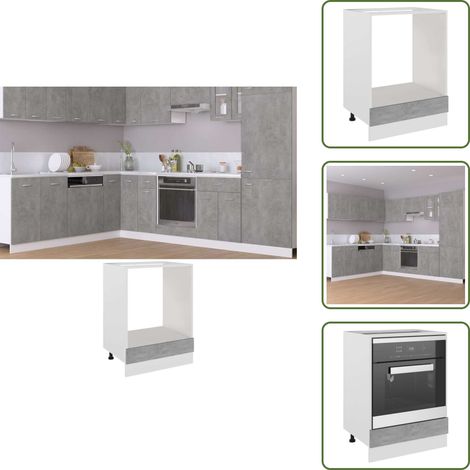 Herdumbauschrank Betongrau 60x46x81,5 cm Holzwerkstoff - Herdumbauschrank - Küchenmöbel - Holzschrank - Grau - Betongrau