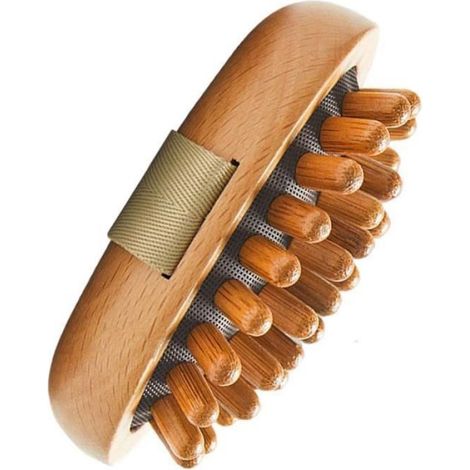 Peigne De Massage - Bambou Carbonisé - Dents Arrondies - Ergonomique - Pour Cuir Chevelu Et Corps - 1 Pièce (1/4)
