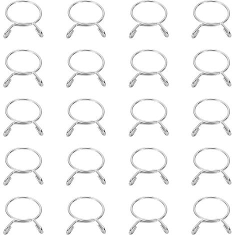 Colliers De Serrage Pour Tuyaux 20Pcs 33mm DI 36.5mm Diamètre De Serrage 304 Acier Inoxydable Collier À Ressort Assortiment Pour Tuyau D'Air Tube Conduite D'Eau Moto Scooter ATV, (1/5)