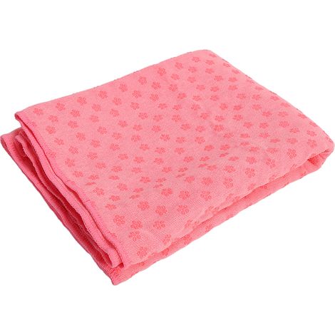 Serviette de Yoga Antidérapante en Microfibre Douce - Absorbante pour Pilates et Exercices, Rose (1/5)