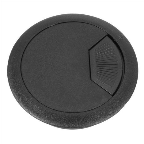 60 Pcs Rond en Plastique de Bureau D'Ordinateur Câble Cache Trou Trou 50mm Noir (1/5)