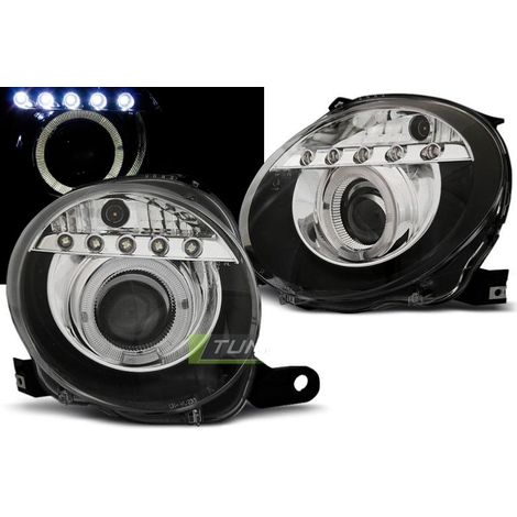 Paire de feux phares Fiat 500 07-15 Daylight led noir-27361284 (1/3)