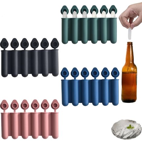 Stampo in silicone a 6 cavità per supposte / stampo per cubetti di ghiaccio a forma di bottiglia di birra (set da 4 pezzi) (1/5)