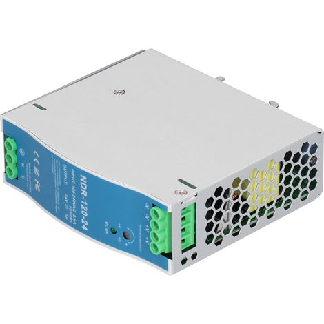 Alimentation rail DIN NDR‑120‑24 120W 5A industrielle, convertisseur AC100‑240V, bloc d’alimentation à découpage pour armoire électrique.