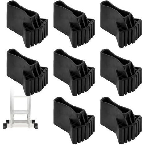 BUNTHAUS 8 pièces de pieds de remplacement pour échelle, embouts antidérapants pour échelle, housses de pieds pour échelle, noir, accessoires pour échelles télescopiques, échelles à échelons, échelles