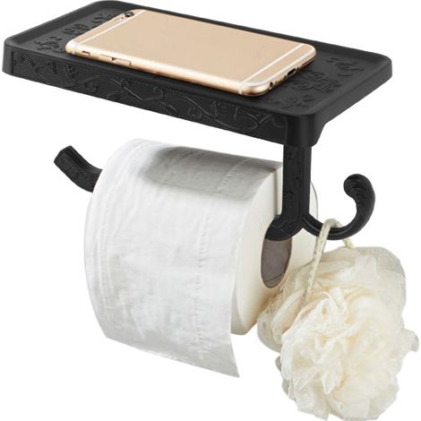 Porte-rouleau papier toilette aluminium vintage, salle bain salon (1/5)