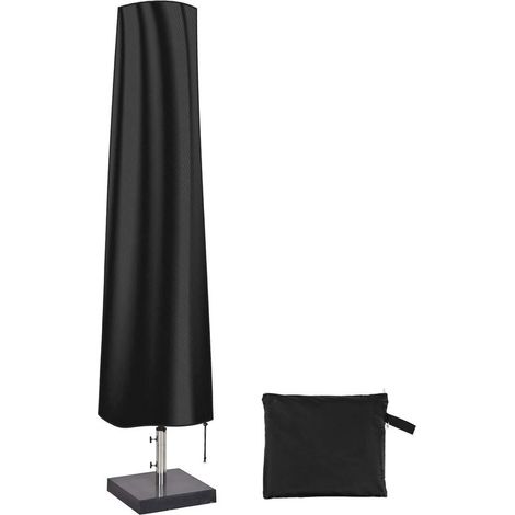 Housse de Parasol avec Sac de Rangement, Étanche Couverture de Parasol en Tissu Oxford Housse de Protection Résistance au Vent pour Salon Jardin Extérieur, Noir (200x30x50cm) (1/5)
