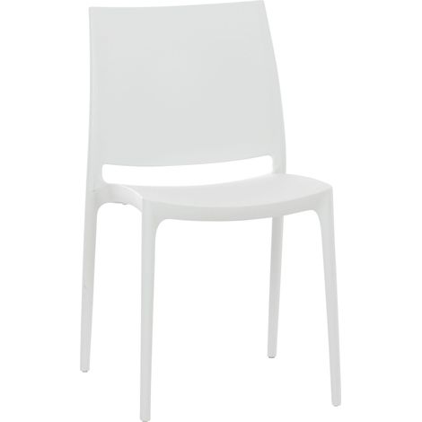 CLP – Chaise pliante empilable en polypropylène blanc – Résistante aux UV – Hauteur d'assise 45 cm – Idéale pour événements extérieurs (1/5)