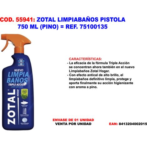 Pistolet nettoyant salle de bain ZOTAL 750 ml (parfum pin)