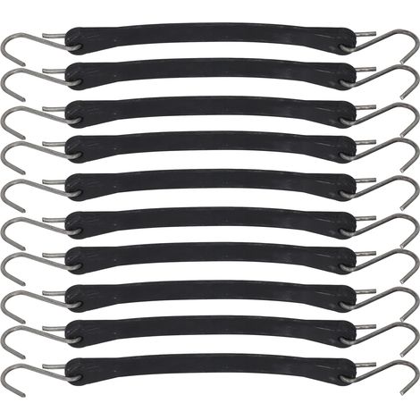 Sangle élastique 10 pièces 25cm crochet acier, corde d'arrimage camion moto remorque, sangle tendeur lourde pour bâche fixation (1/5)