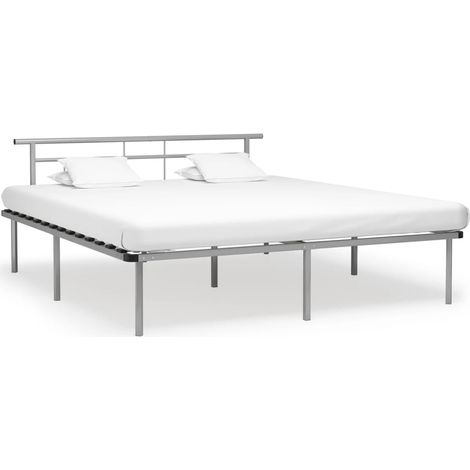 Bettgestell Grau Metall 200x200 cm