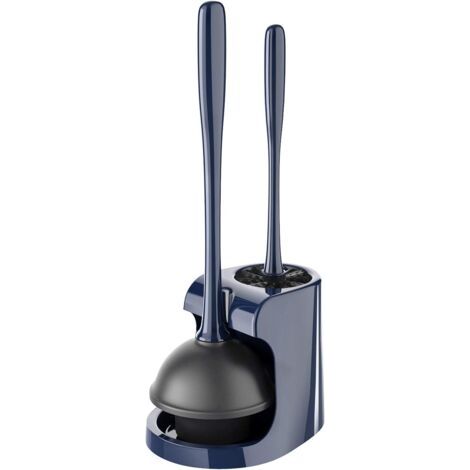 Ensemble de Déboucheur Ventouse et Brosse WC pour Le Nettoyage de la Salle de Bain, Marine, 1 Ensemble (1/5)