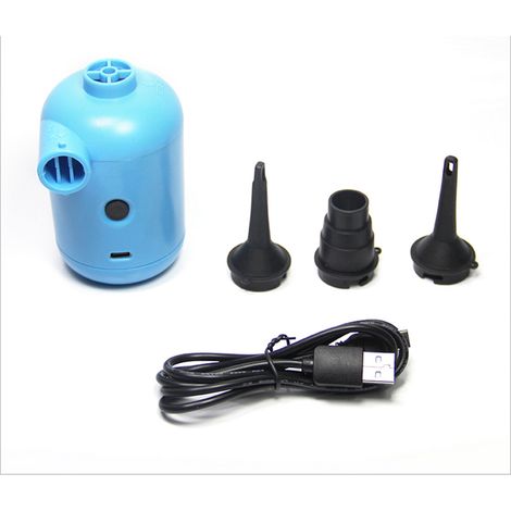 Tragbare elektrische Luftpumpe (DC 5V, USB-Anschluss) für Paddel, Gummiboot, Bett, Sofa, Schwimmhilfe, aufblasbare Pumpe mit 3 Düsenadaptern (1/5)