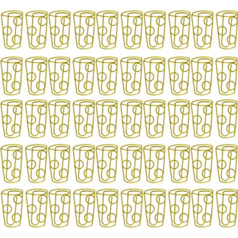 50 Trombones en forme de tasse à café dorés, revêtement plastique pour bureau et maison, lot de 50 pièces pour marquer cahiers et livres (1/5)