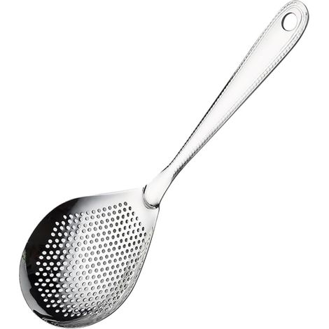 Ustensile de cuisine en acier inoxydable avec long manche et manche ajouré (1/4)