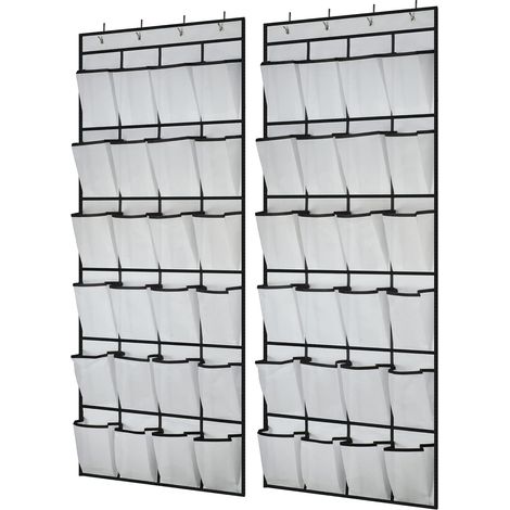Set aus 2 Türhängern, Schuhregalen mit 24 großen Netztaschen und 8 Haken, Schuhaufbewahrung, Aufbewahrung für Küchenutensilien, Schlafzimmer, Badezimmer (1/5)