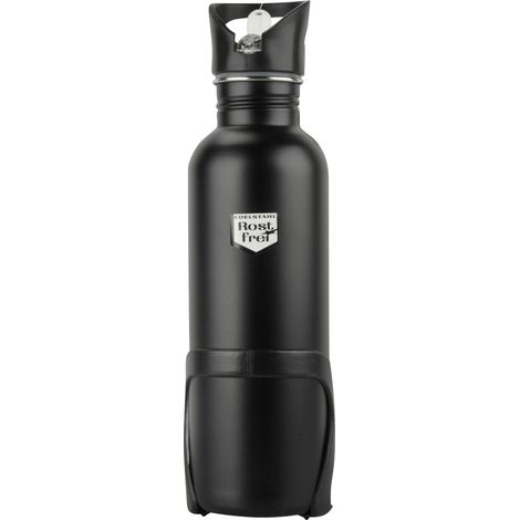 Fischer Edelstahl Trinkflasche inkl. Flaschenhalter Fahrrad Wasserflasche