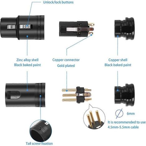 Adaptateur de microphone XLR compact mâle et femelle à souder, réglable à 90°