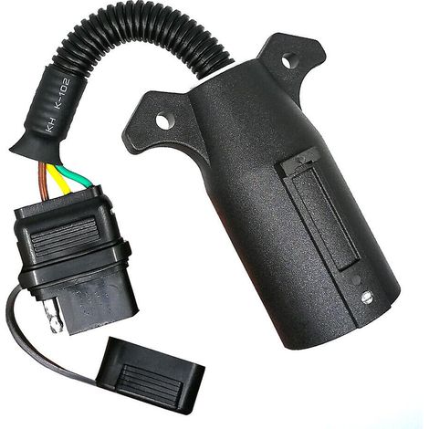 Adaptateur de câblage pour remorque : prise 74 broches ronde (7 broches) vers prise plate (4 broches), type FFY. (1/5)