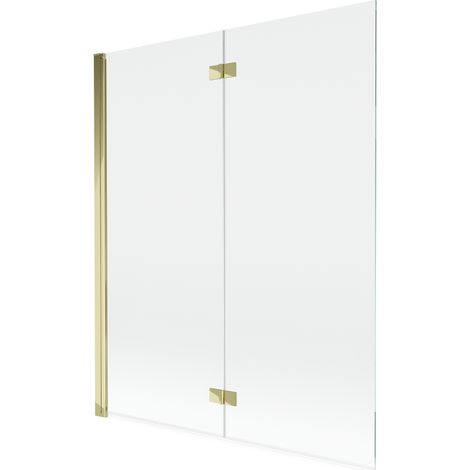Mexen Mist pannello doccia a 2 ante sinistro 140 x 150 cm, trasparente, dorato - 8A9-140-002-50-00-L (1/5)