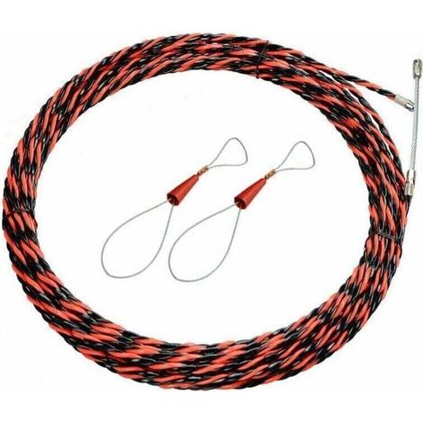 Aiguille de traction pour électricien de 50 m de long, diamètre 6 mm, kit de traction électrique, cable d'extension rétractable, aiguille de traction flexible en acier spiralé (1/4)