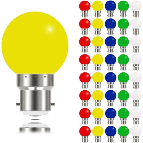 Ampoule B22 Couleur Baionnette 3W Equivalent 30W 240 Lumen, Guirlande Guinguette LED B22 pour Intérieur Jardin Balcon Maison Mariage Fête Noël, Not dimmable, Lot de 40 (1/5)