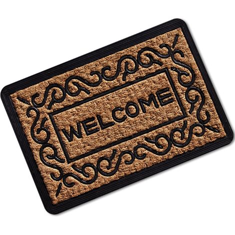 Tapis de salle de bain antidérapant 45x75cm, paillasson d'entrée caoutchouc, moquette domestique solide (1/5)