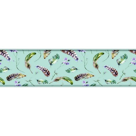 Frise auto-collante Feathers - 1 rouleau de 14 cm x 500 cm