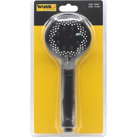 WURKO mango ducha negro 5 funciones 90mm , Mango de Ducha Wurko 5 Funciones Wurko.
- Mango de ducha Wurko de 90 mm de diámetro, con 5 funciones de chorro diferentes para una experi (1/3)