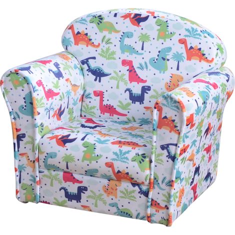 Sillón Infantil Dinosaurios Acolchado Espuma Franela Multicolore 50x39x44 cm (1/5)