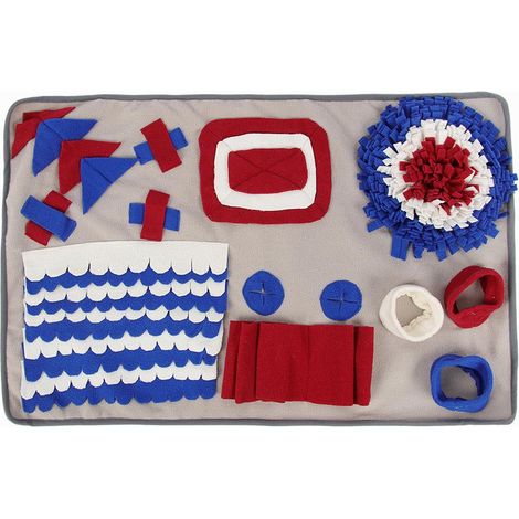 Tapis d'éveil canin tapis de flairage lavable résistant mat de nourrissage lent tapis d'activité pour chien chat 50x75 cm (1/2)