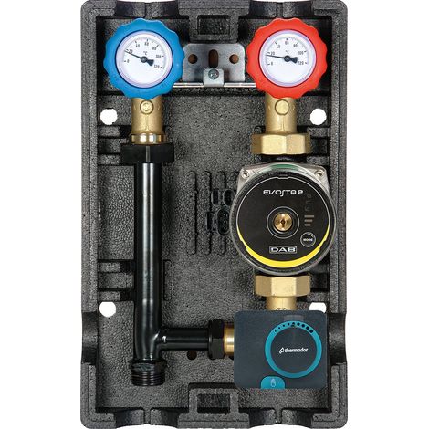 Thermador – Groupe hydraulique modulfit avec circulateur DN20 – Vannes à sphère – Clapet anti-thermosiphon – Raccordement 1" F