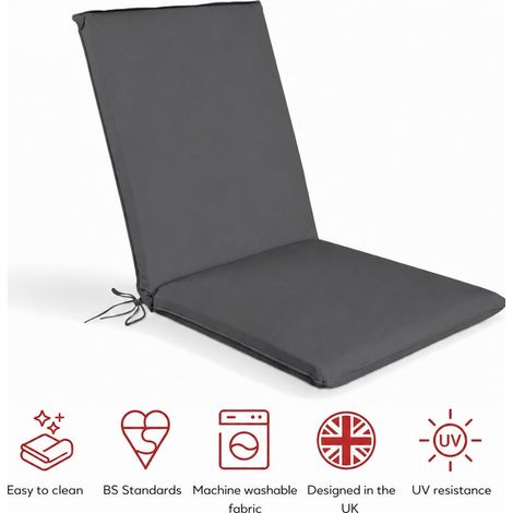 SP Low Back Recliner Pad Cushion - L100 x W43 x H6 cm - Grey