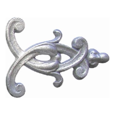 Décor d'angle en fonte - Hauteur 140mm Longueur 180mm - À visser avec taraudage M6 (ø 5mm) - DECO FER FORGE (1/2)