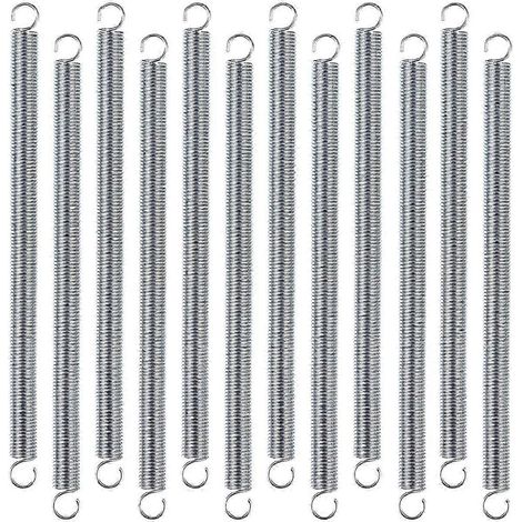 12 ressorts d'extension 3/8" x 6,5", extrémités à double crochet en acier à ressort 0,047" pour équipements de machines (1/4)